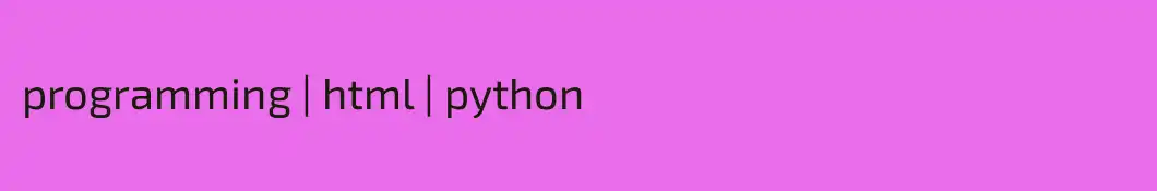 programming | html | python